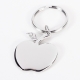 Apple Key Ring, Nickel Plated, 